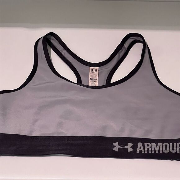 Under Armour Women's Gray Racerback Compression Sports Bra Size S - Picture 2 of 4
